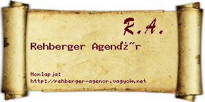 Rehberger Agenór névjegykártya